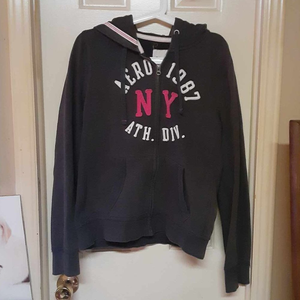 Aeropostale Dark Grey Full Zip Hoodie